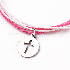 Waxed Polyester Cord Braided Bracelets&nbsp;BJEW-JB05663-05