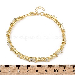 Brass Micro Pave Clear Cubic Zirconia Link Bracelets for Women&nbsp;BJEW-F504-06G