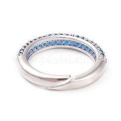 Adjustable Brass Micro Pave Cubic Zirconia Cuff Rings&nbsp;RJEW-L098-007E-P