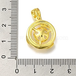 Rack Plating Brass Micro Pave Clear Cubic Zirconia Pendant Settings&nbsp;KK-H485-03G