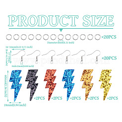 DIY Imitation Leather Lightning Bolt Dangle Earring Making Kits&nbsp;DIY-TA0010-70B