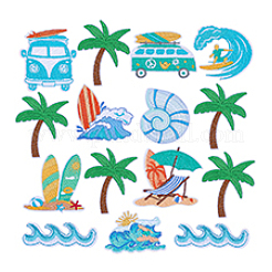 15Pcs Embroider Thread Iron on/Sew On Patches&nbsp;PATC-PH0001-49