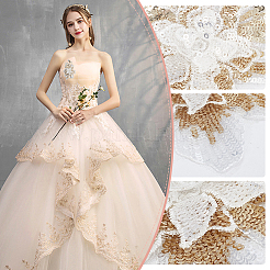 3D Flower Shape Milk Silk Fabrics Embroidery Applqiues&nbsp;PATC-WH0012-27