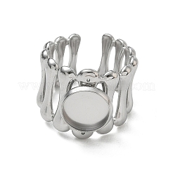 304 Stainless Steel Cuff Ring Components&nbsp;SA-CBA37BC-18B-P