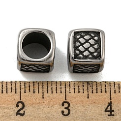 Cube 304 Stainless Steel European Beads&nbsp;STAS-E214-02AS