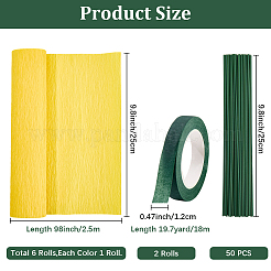 6 Rolls 6 Colors Handmade Crepe Paper&nbsp;DIY-CP0012-89E