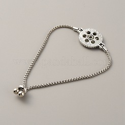 Alloy Interchangeable Snap Link Slider Bracelet Settings with Box Chains&nbsp;BJEW-WH0014-005D