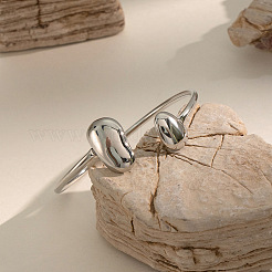 304 Stainless Steel Teardrop Cuff Bangles for women&nbsp;LP8428-2