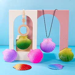 10Pcs 5 Colors Spray Painted Natural Scallop Shell Big Pendants&nbsp;SSHEL-TA0001-23