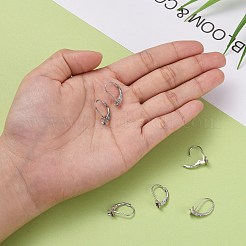 Anti-Tarnish Rhodium Plated 925 Sterling Silver Leverback Earring Findings&nbsp;STER-I017-084I-P