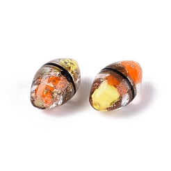 Two Tone Color Handmade Foil Glass Beads&nbsp;FOIL-Q001-01C