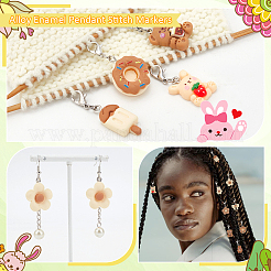 Flower/Ice Lolly/Bowknot Resin Pendant Locking Stitch Markers&nbsp;HJEW-AB00658