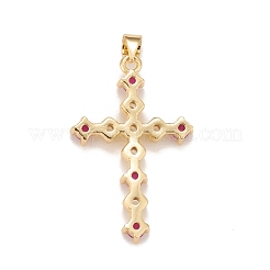 Brass Micro Pave Cubic Zirconia Pendants&nbsp;KK-A161-12G