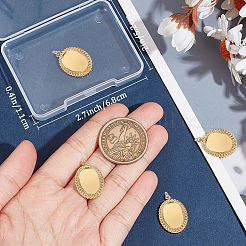 6Pcs 304 Stainless Steel Pendant Cabochon Settings&nbsp;STAS-BBC0004-68G