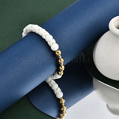 Ion Plating(IP) 304 Stainless Steel & Round Glass Beaded Stretch Bracelets for Women Men&nbsp;BJEW-M046-05G