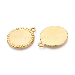 304 Stainless Steel Pendant Cabochon Settings&nbsp;STAS-N108-69G