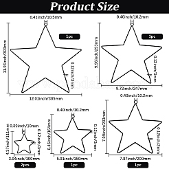 5 Styles Iron Star Ring for DIY Woven Net/Web with Feather&nbsp;IFIN-GF0001-67A