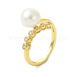 Brass Micro Pave Cubic Zirconia Cuff Open Rings&nbsp;RJEW-JR01048
