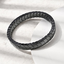 Non-magnetic Synthetic Hematite Stretch Bracelets for Men Women&nbsp;BJEW-G783-01