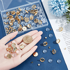 40Pcs 304 Stainless Steel Stud Earring Settings&nbsp;DIY-SP0007-46A