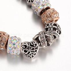 Alloy Rhinestone Bead European Bracelets&nbsp;BJEW-L602-27A