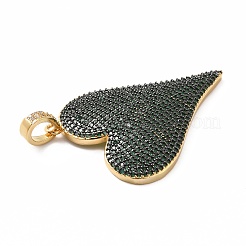 Rack Plating Brass Micro Pave Cubic Zirconia Pendants&nbsp;KK-E281-01G