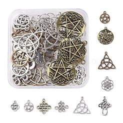 60Pcs 10 Styles Tibetan Style Alloy Pendants&nbsp;TIBEP-SC0001-74AS