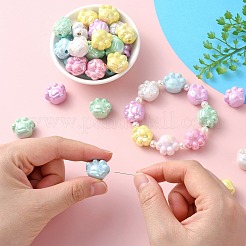70Pcs 7 Colors Opaque Acrylic Cat Paw Beads&nbsp;MACR-CJ0001-48