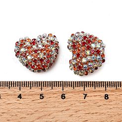 Sparkling Acrylic Heart Beads with Rhinestone Embellishment&nbsp;OACR-NH0001-02A-01