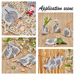 Tree Pattern Burlap Packing Pouches&nbsp;ABAG-PH0002-47