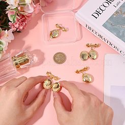 4Pcs Brass Micro Pave Clear Cubic Zirconia Locket Brooch&nbsp;JEWB-PH01313