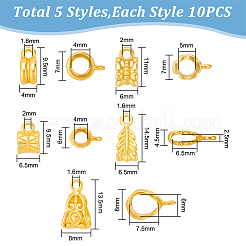 50Pcs 5 Style Rack Plating Alloy Tube Bails&nbsp;FIND-HY0003-37