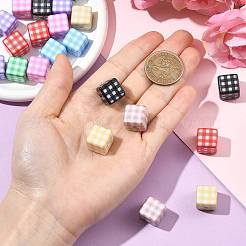 24Pcs 8 Colors Printed Opaque Acrylic Beads&nbsp;MACR-FS0002-47