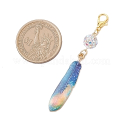 Feather Alloy Enamel Pendant Decoration&nbsp;HJEW-JM04203