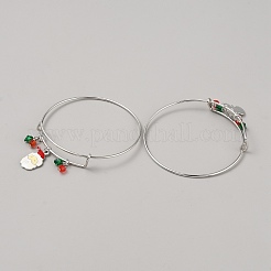 8Pcs 8 Style Christmas Theme Adjustable Alloy Bangles Set&nbsp;BJEW-F467-02