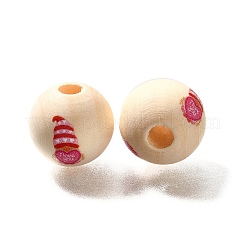 Valentine's Day Element Printed Wood Beads&nbsp;WOOD-R002-01-02