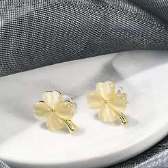 Alloy Cat Eye Stud Earrings&nbsp;EJEW-M092-02G-01