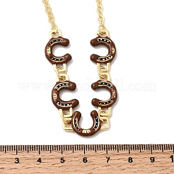 Brass Enamel Pendant Necklaces&nbsp;NJEW-B157-07G-03
