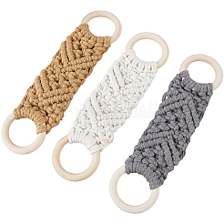 3Pcs 3 Colors Handmade Macrame Cotton Hanging Towel Holder&nbsp;AJEW-CN0006-37