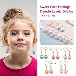 3D Resin Flower Dangle Earrings&nbsp;EJEW-SW00019-05
