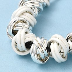 Alloy Knot Beaded Pendant Necklace with Waxed Ropes for Women&nbsp;NJEW-Q391-04S