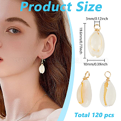 120Pcs Natural Cowrie Shell Pendants&nbsp;PALLOY-ME00017