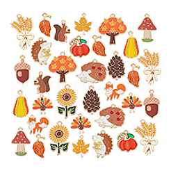 60Pcs 15 Styles Thanksgiving Day Alloy Enamel Pendants&nbsp;ENAM-PH0002-88