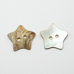 2-Hole Star Mother of Pearl Buttons&nbsp;SHEL-N033-03