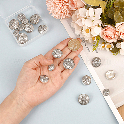 20Pcs 4 Styles Alloy Shank Buttons&nbsp;BUTT-DR0001-05AS
