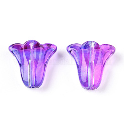 Spray Painted Transparent Glass Beads&nbsp;GLAA-D006-20B