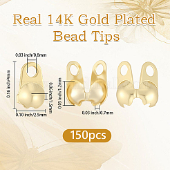 150Pcs Brass Bead Tips&nbsp;KK-BBC0027-85B