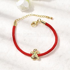 Christmas Nylon Cord Bracelets&nbsp;LS-BJEW-L715-02G-01