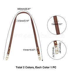 2Pcs 2 Colors Imitation Leather Bag Handles&nbsp;FIND-WR0002-69AB