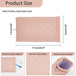 AHADEMAKER 4Pcs 2 Colors PU Imitation Leather Slip-in Glasses Case&nbsp;AJEW-GA0005-22
